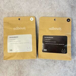 allbirds Anytime Bralettes Womens XS Black + Gray Wireless Bras 2 Count Lot